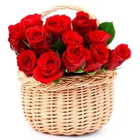 Send 12 Red Roses Basket to Philippines